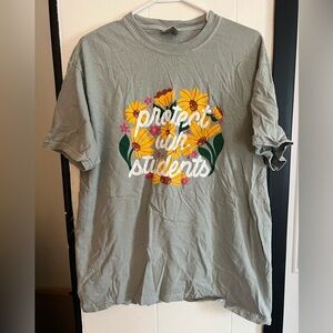 EUC Protect Our Students Comfort Colors Teacher Tee - Size Large